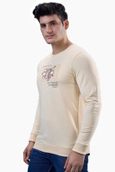 Pastel Yellow Graphic Full Sleeves T-Shirt